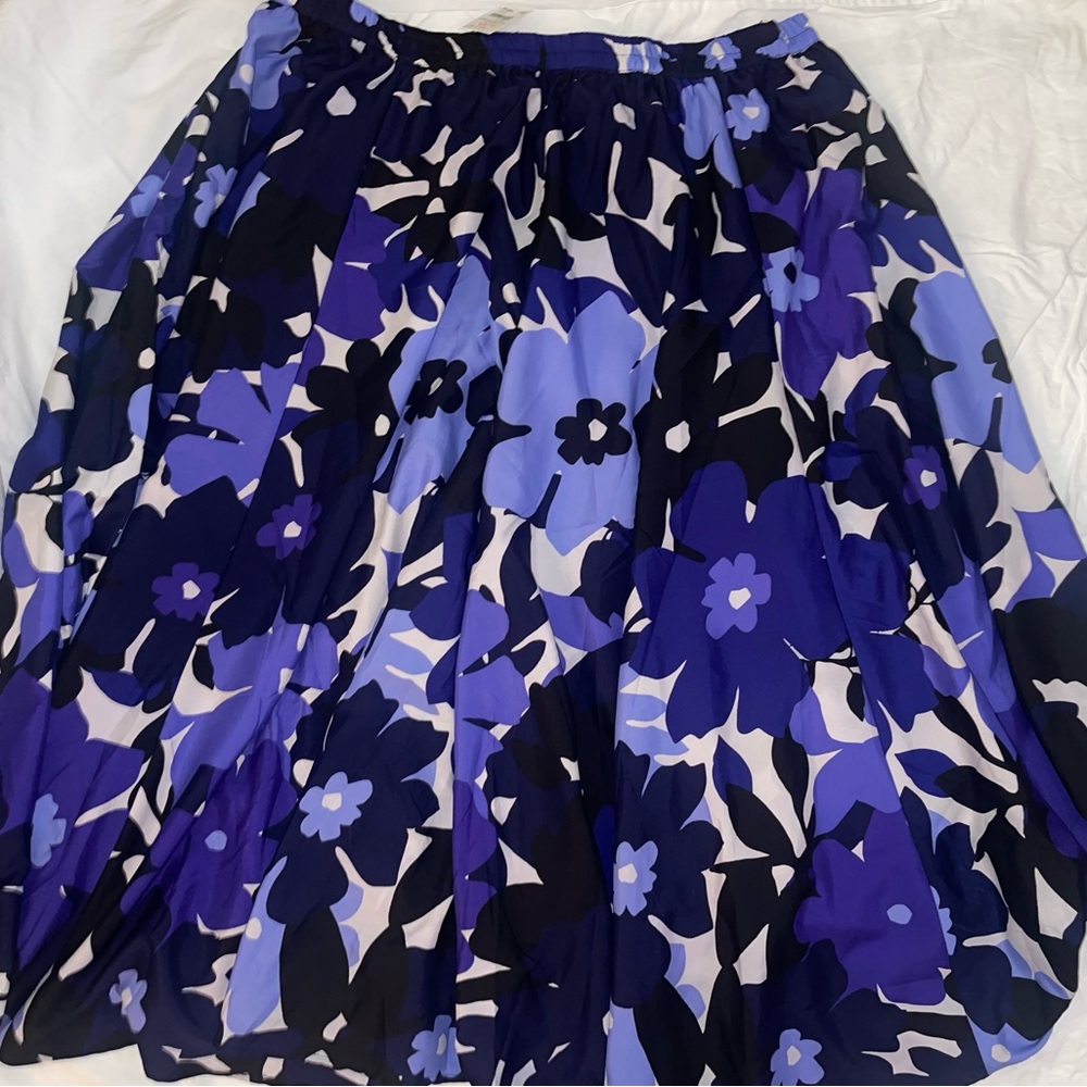 Floral Blue and Black Women's Maxi Skirt